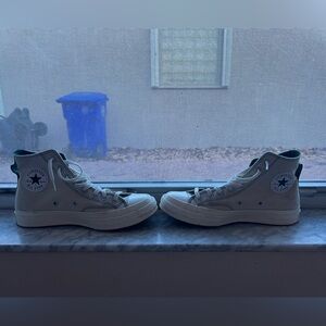 Converse Cream and Green High-Tops